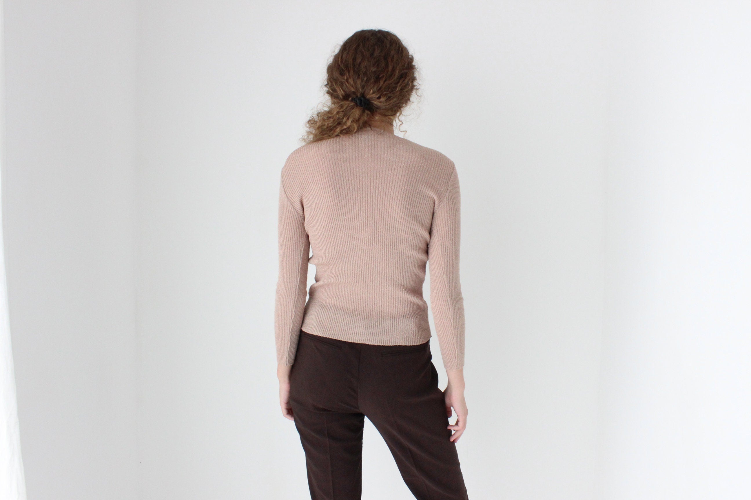 70s Italian Vintage Neutral Stretch Knit