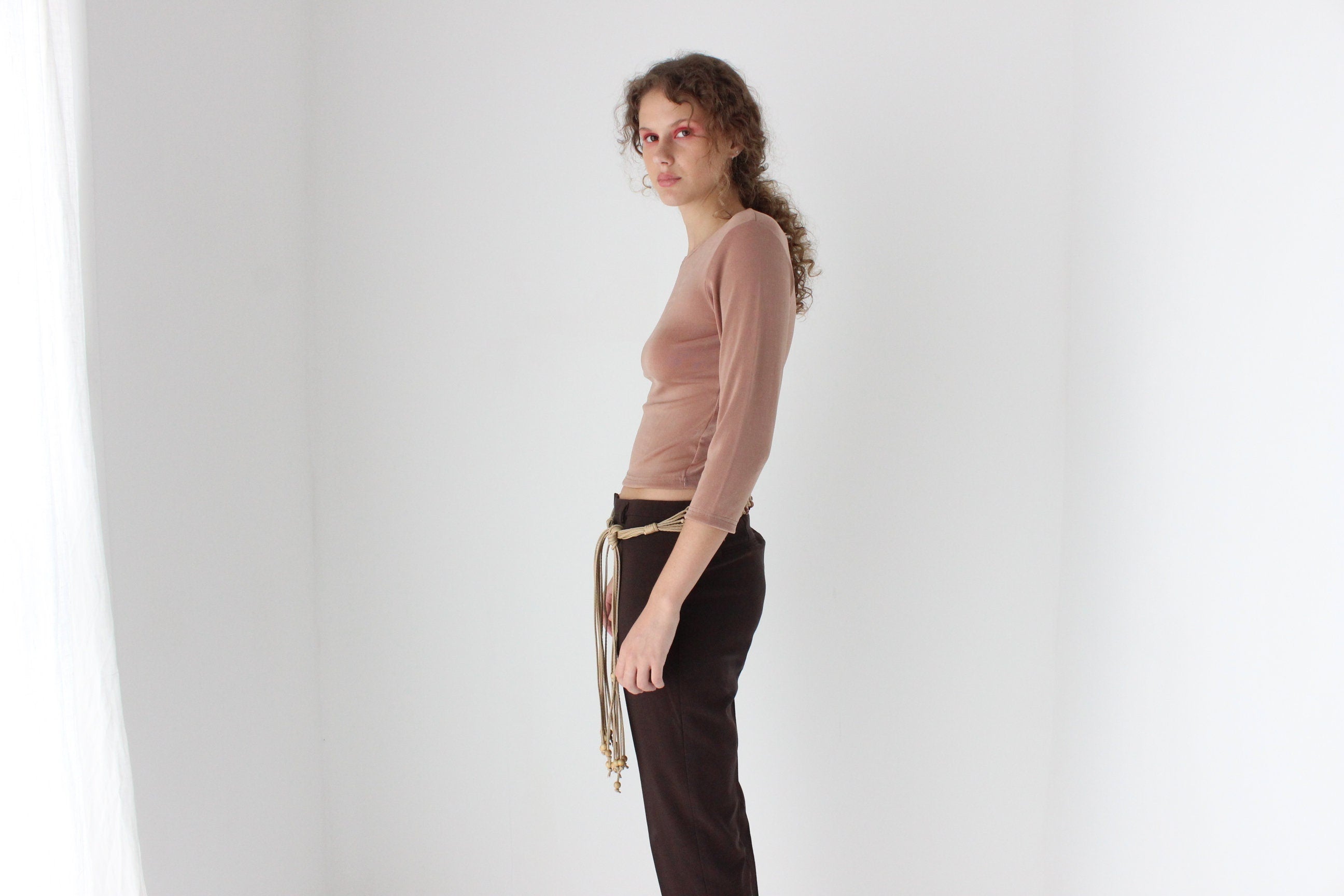 90s Neutral Second Skin Stretch Top