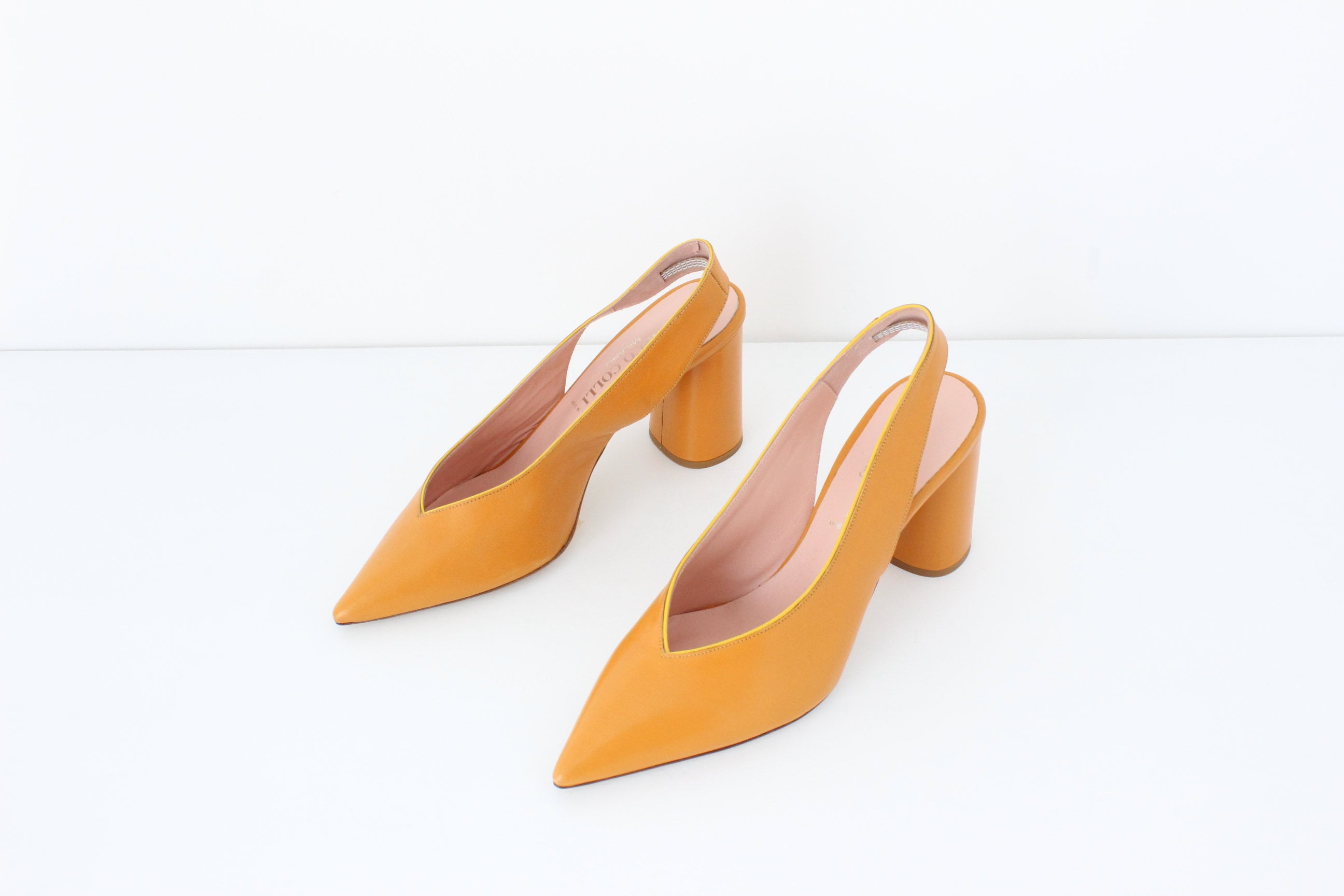 Italian Made Premium Leather Pointed Toe Slingback Heels by Franco Colli Milano ~ Euro 39