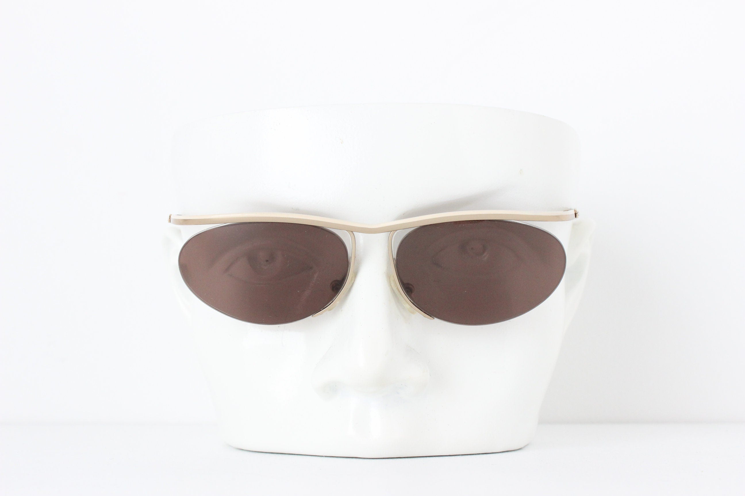1980s Cacharel France Matte Gold Sunglasses