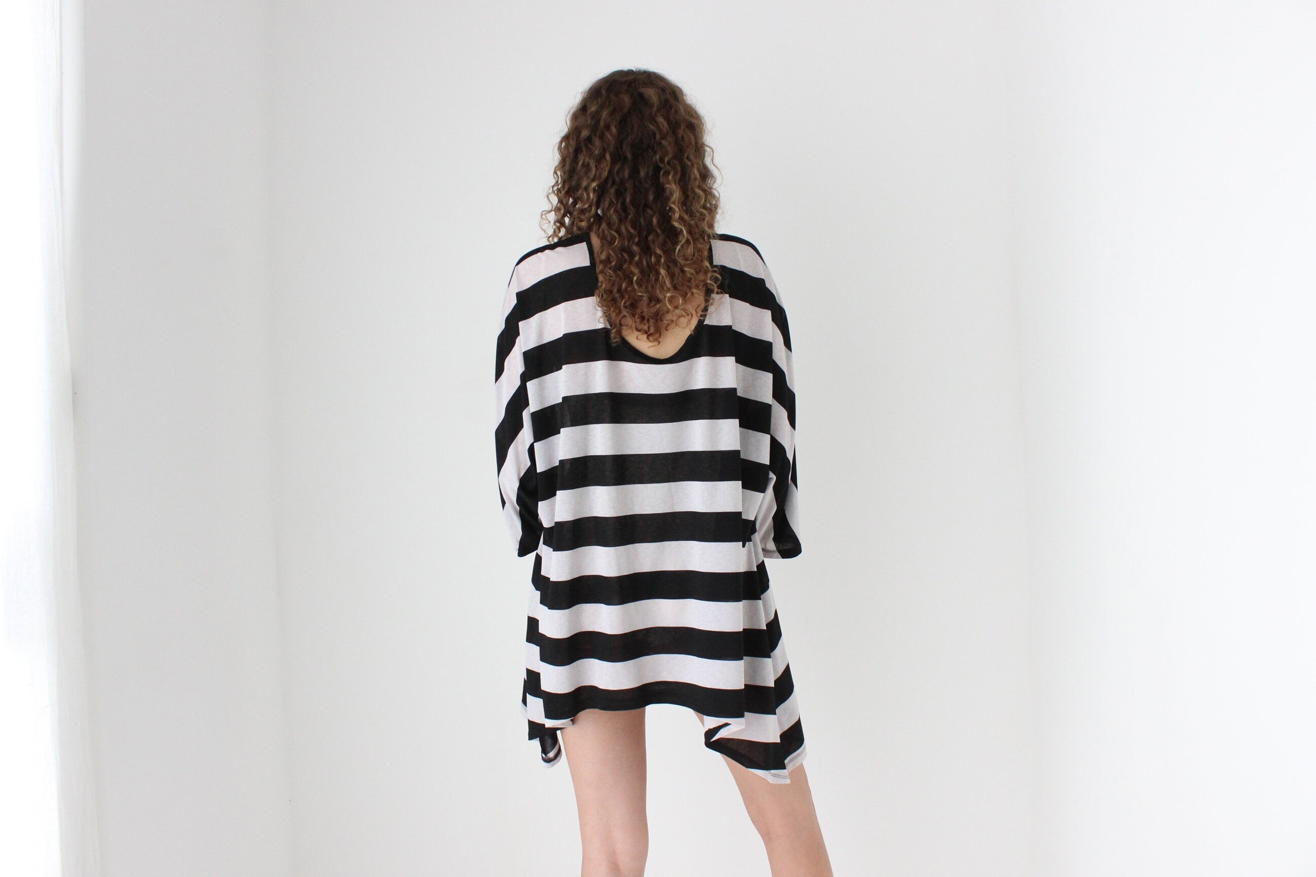 2000s Bold Stripe Mesh Tee Dress