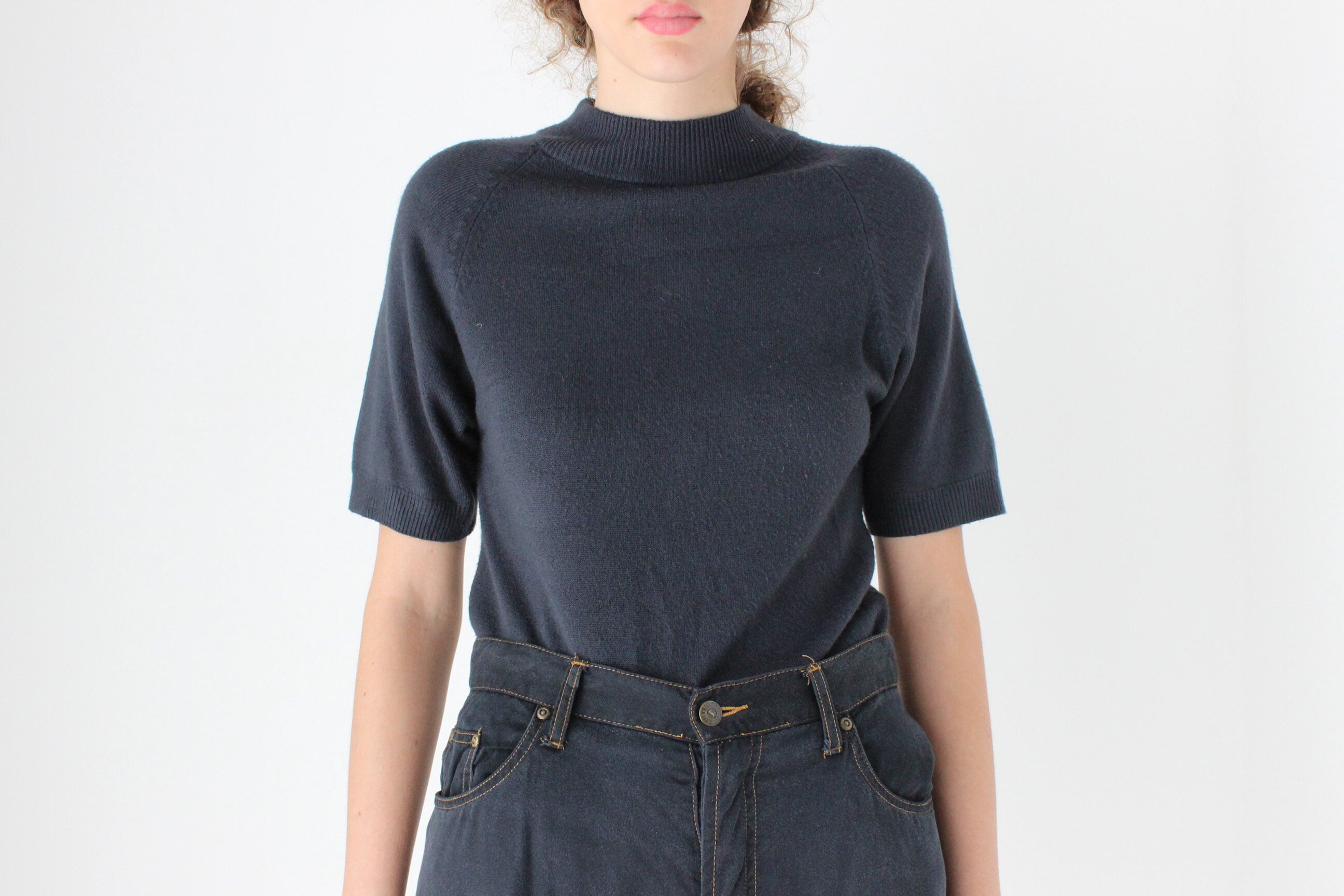 90s Soft Knit Short Sleeve Sweater Top