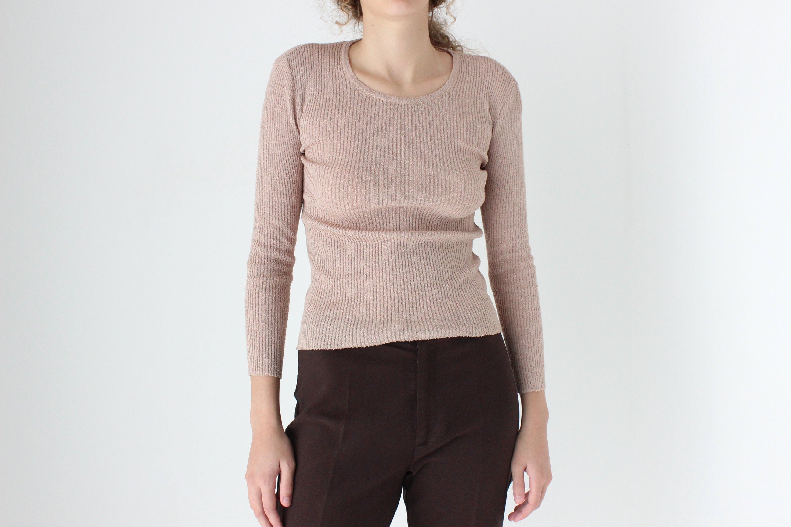 70s Italian Vintage Neutral Stretch Knit