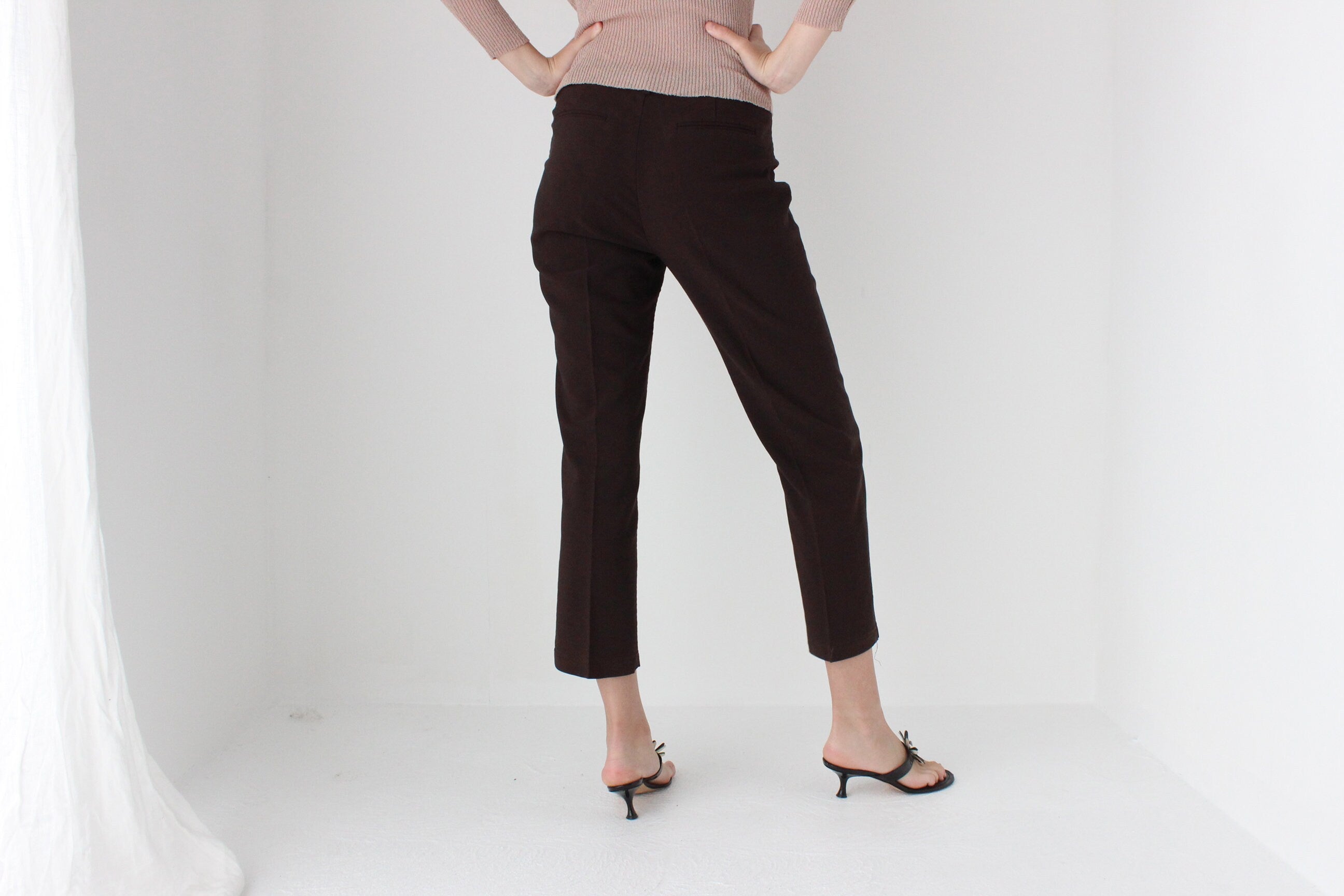 90s Fitted Cropped Chocolate Trousers