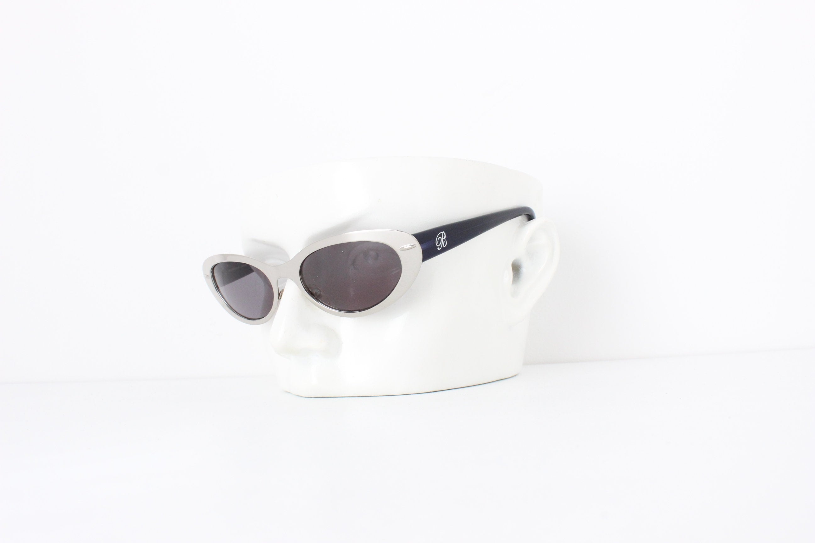 90s Blumarine Italy Silver Metal Sunglasses