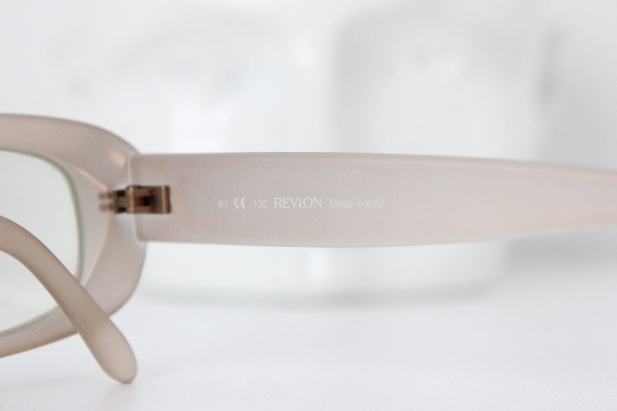 Y2K Revlon Iridescent Gold Rectangular Vintage Sunglasses - Made in Italy