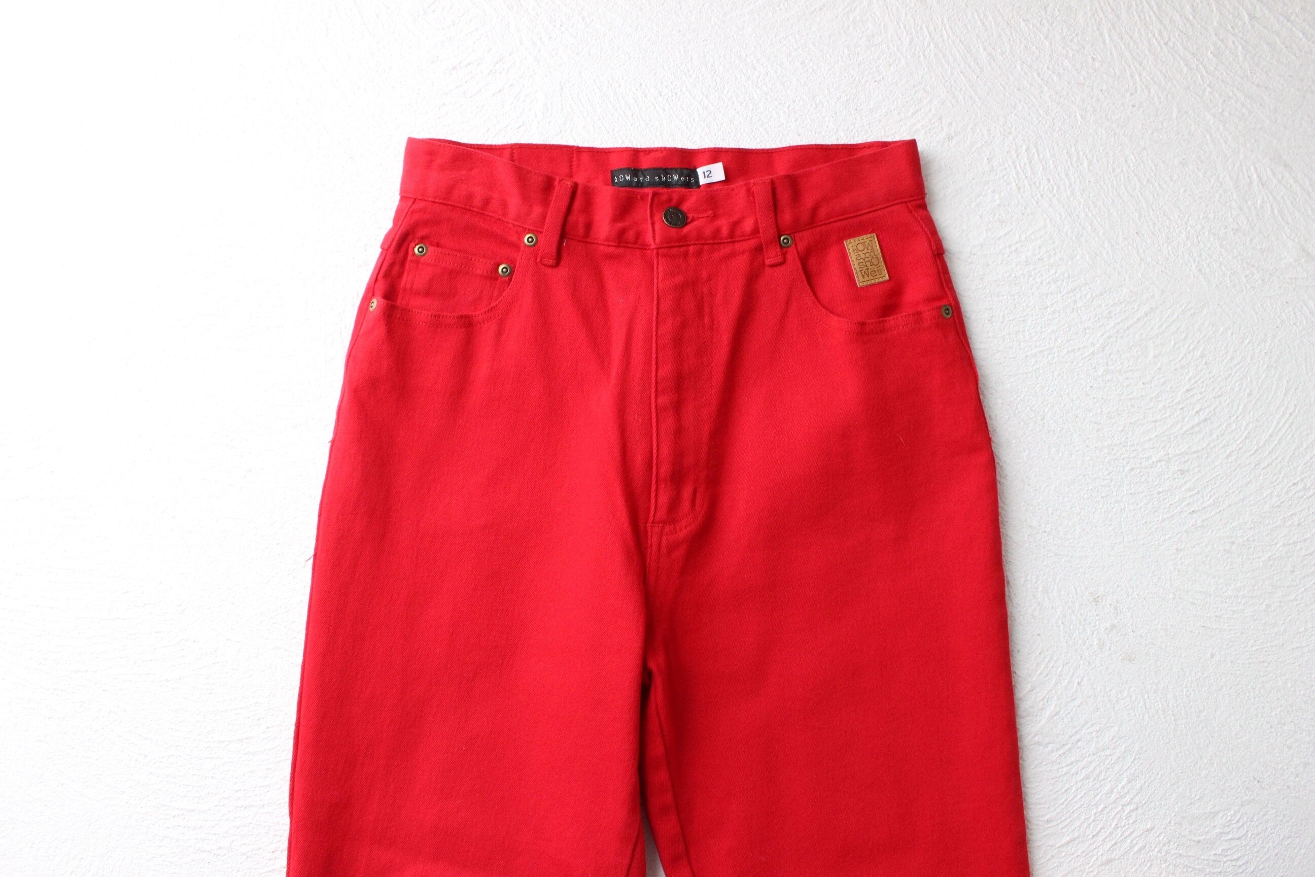 90s Quality Red Denim Jeans by Howard Showers