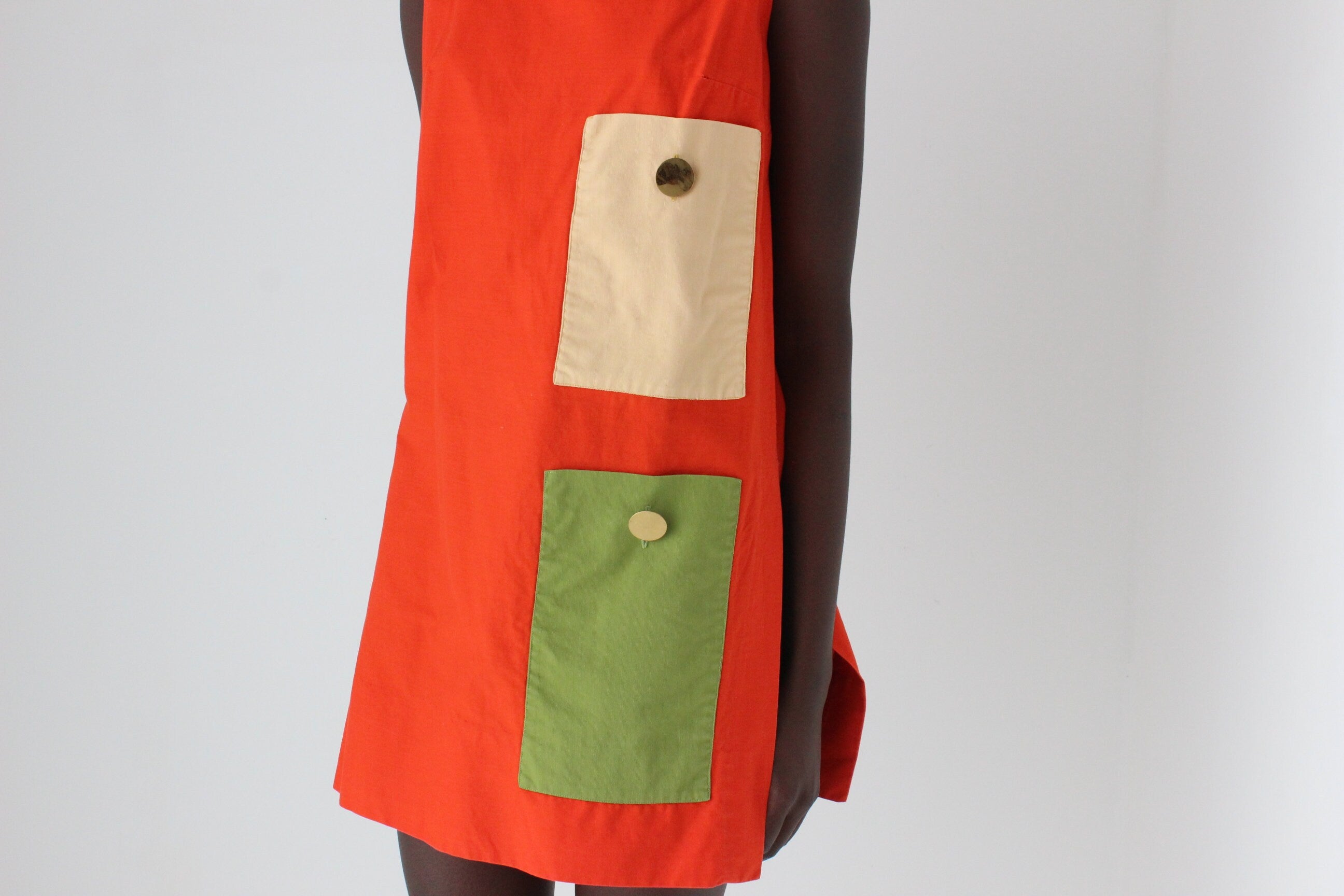 70s Mod Cotton A-Line Mini w/ Bold Pockets